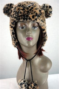 Short Fur Leopard With Pom Pom's Animal Hat