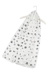 Silver Paw Print Scarf - Fashion Scarf World