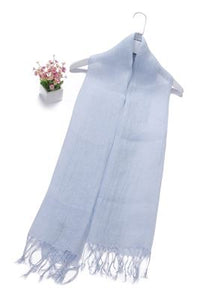 Versatile Classic Plain Tassel Linen Scarf - Fashion Scarf World