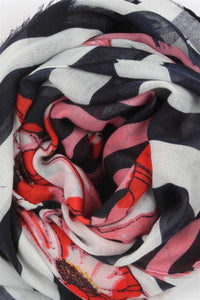 Poppy & Stripe Printed Scarf - Fashion Scarf World