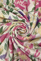 Bright Floral Bouquet Print Frayed Scarf