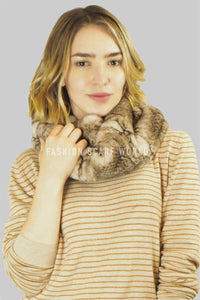 Snakeskin Print Faux Fur Soft Snood - Fashion Scarf World