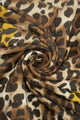 Bold Leopard Print & Stripe Frayed Scarf