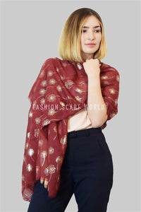 Rose Gold Dandelion Print Scarf - Fashion Scarf World