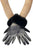 Faux Fur Trim Tartan Touchscreen Suede Gloves