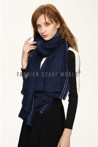 Cosy Plain Coloured Frayed Scarf - Fashion Scarf World