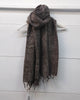 Plain Colour Wool Tassel Scarf - Ash