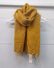 Plain Colour Wool Tassel Scarf - Mustard