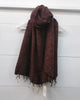 Plain Colour Wool Tassel Scarf - Maroon