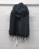 Plain Colour Wool Tassel Scarf - Charcoal