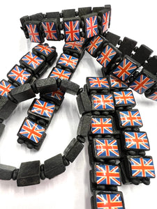 Wooden Union Jack Clearance Bracelets - Pack of 12