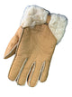 Bow Woolen Soft Leather Handmade Gloves
