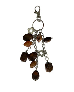 Clearance Beaded Charm Keyring with Flowers (Pack of 12)