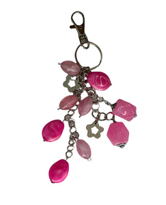 Clearance Beaded Charm Keyring with Flowers (Pack of 12)