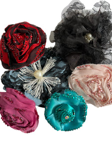 Clearance Soft Flower Hair Clips / Broaches (Pack of 10)