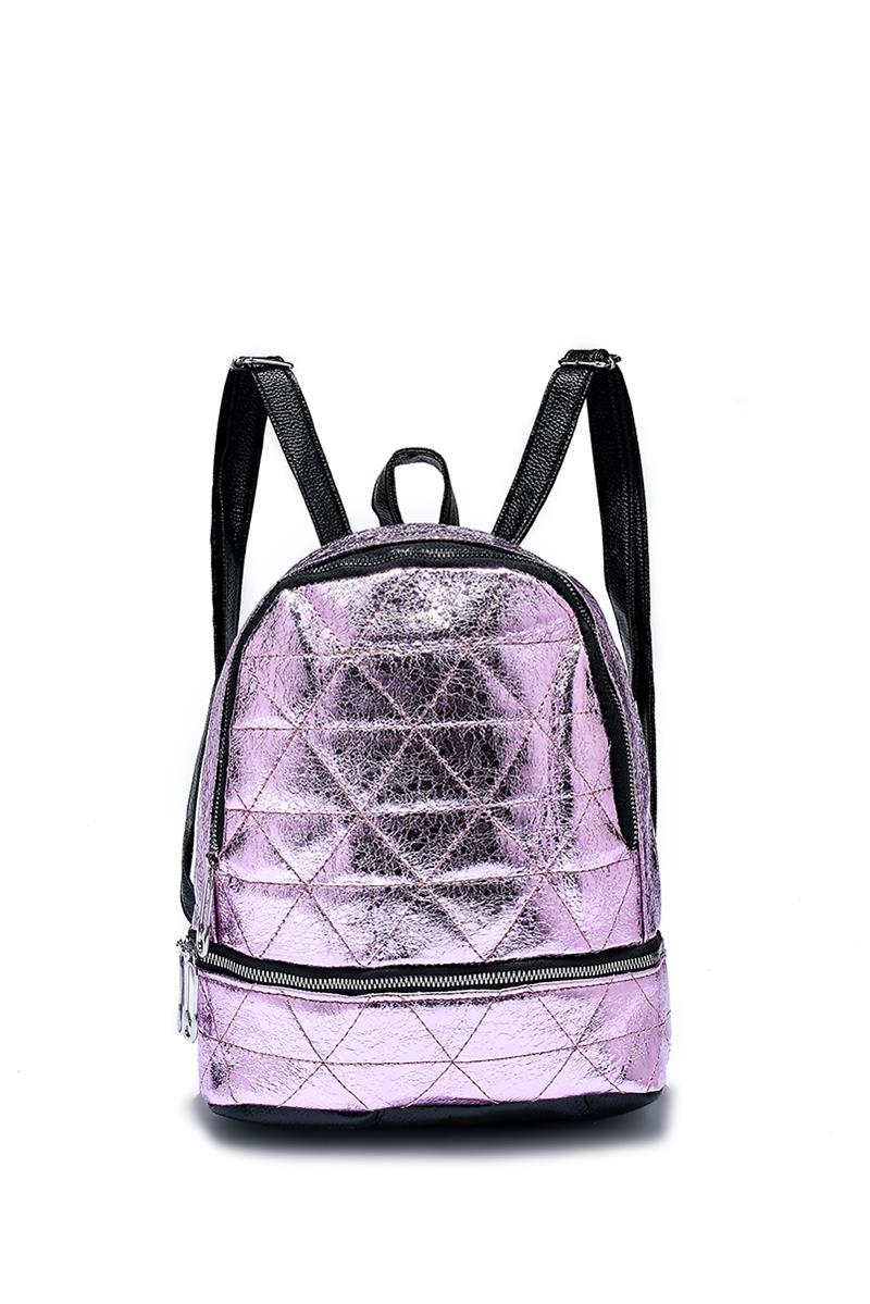 aldo edroiana velvet mini backpack Metallic Foil & Safety Pin Zip Backpack– Fashion Scarf World
