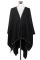 Pearl Bead Border Poncho Wrap - Fashion Scarf World