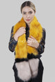 Stripe Long Faux Fur Collar - Mustard - Fashion Scarf World