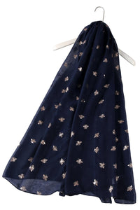 Rose Gold Bee Print Scarf - Fashion Scarf World