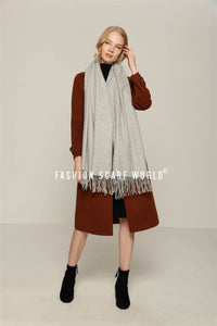 Plain Wool Mix Scarf Tassel - Fashion Scarf World