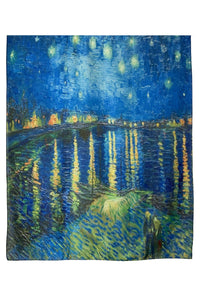 Van Gogh Post Impressionist Starry Night Over The Rhone Painting Print Art Silk Scarf