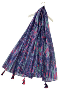 African Print Tasselled Corner Scarf - Fashion Scarf World