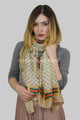 Scattered Bee Print With Chain Border Silk Scarf - Fashion Scarf World