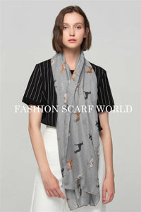 Cute Greyhound Dog Print Scarf - Fashion Scarf World