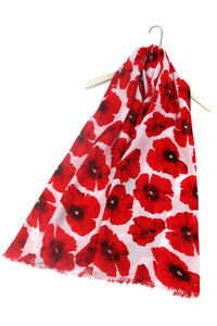 Glitter Bold Poppy Frayed Scarf - Fashion Scarf World