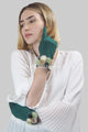 Mini Real Fur Mix Pom Pom Plain Touchscreen Gloves - Fashion Scarf World