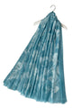 Layered Flowers Print Scarf with Frayed Edge