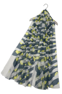 Abstract Zebra & Leopard Print Frayed Scarf