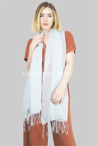 Versatile Classic Plain Tassel Linen Scarf - Fashion Scarf World