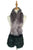 Stripe Long Faux Fur Collar - Grey - Fashion Scarf World