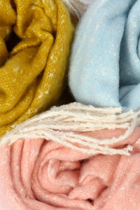 Speckled Fluffy Tassel Blanket Wrap - Fashion Scarf World