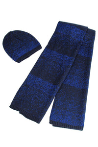 Metallic Thread Knitted Hat & Scarf Set - Fashion Scarf World