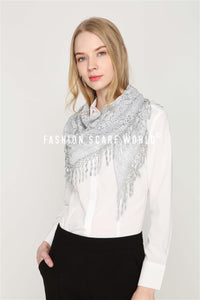 Triangle Wildflower Lace Scarf - Fashion Scarf World