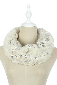 Foiled Snowflake Soft Twist Snood - Fashion Scarf World