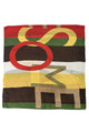 Loud Colour Block Letter Print Silk Scarf