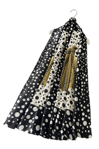 Contast Polka Dot Pumpkin Silk Scarf