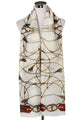 Buckle & tassel Print Frayed Scarf - Fashion Scarf World