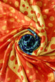 Contrast Polka Dot Pumpkin Silk Scarf