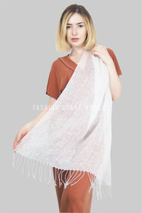 Versatile Classic Plain Tassel Linen Scarf - Fashion Scarf World