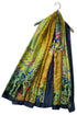 Oil Painted Flower Garden Print Silk Scarf