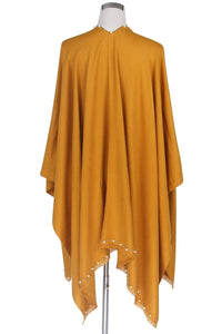 Pearl Bead Border Poncho Wrap - Fashion Scarf World