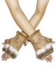 Plain Real Fur Fingerless Mittens