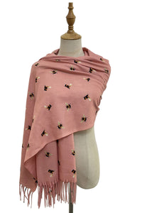 Bumble Bee Print Tassel Scarf