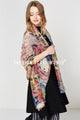 Colourful Busy Floral Tassel Scarf - Fashion Scarf World