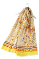 Bright Folk Style Floral Frayed Scarf - Fashion Scarf World