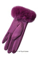 Faux Fur Trim Touch Screen Gloves
